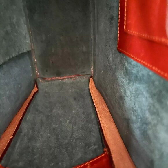 Bill Amberg Rocket Briefcase in Tan with British Green Liner and Metal Handle - Picture 2 of 9